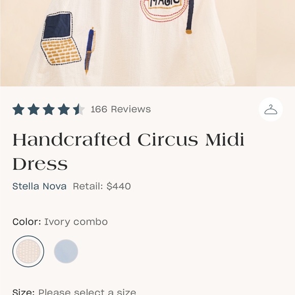 Stella nova seersucker magic Katara Handcrafted Midi Dress Size Large - Picture 4 of 14